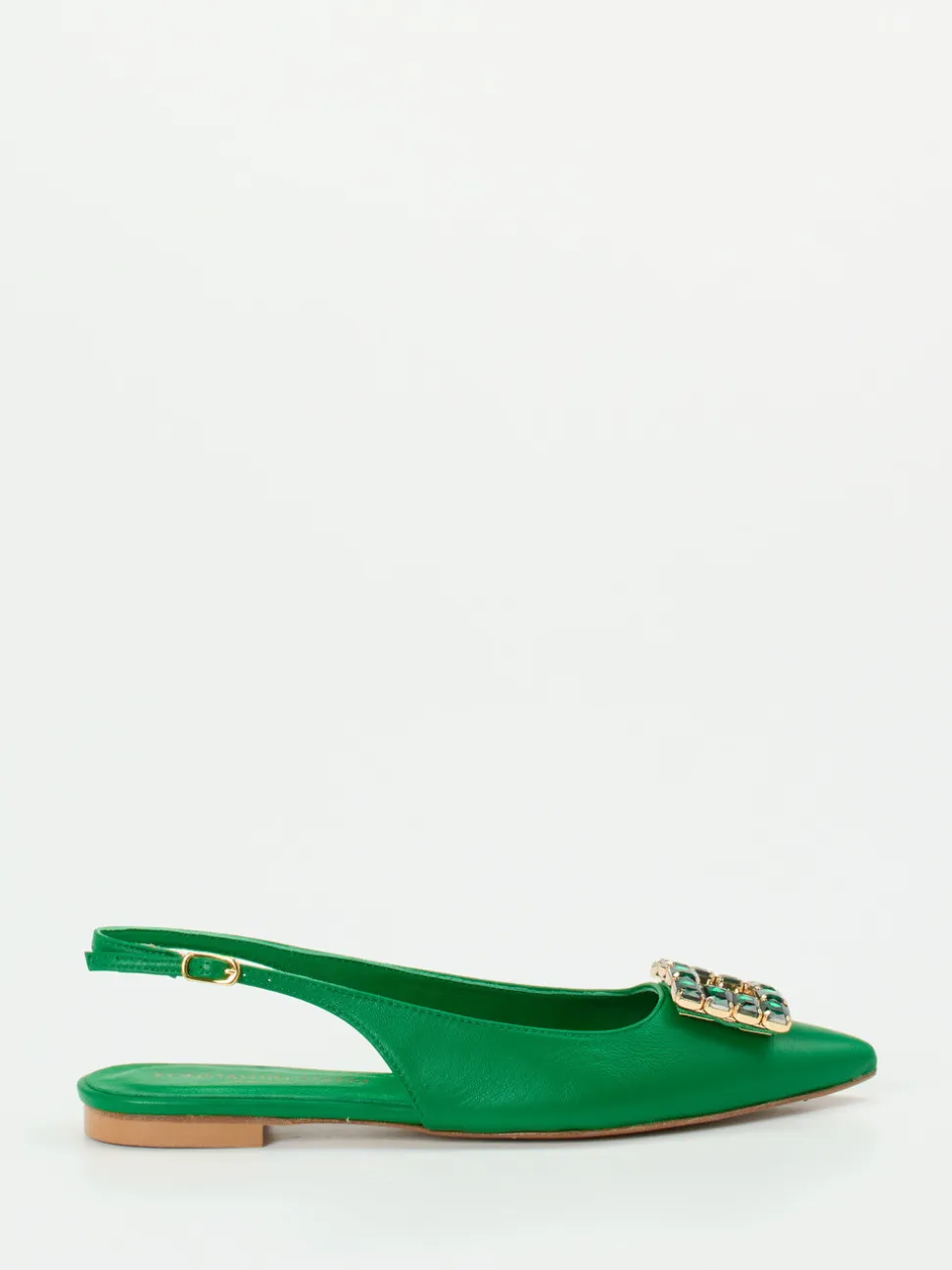 Konstantin Starke – Slingback-Ballerina aus Lammleder smaragdgrün