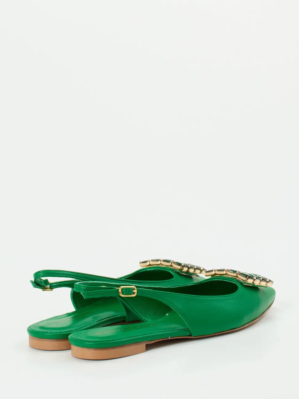 Konstantin Starke – Slingback-Ballerina aus Lammleder smaragdgrün