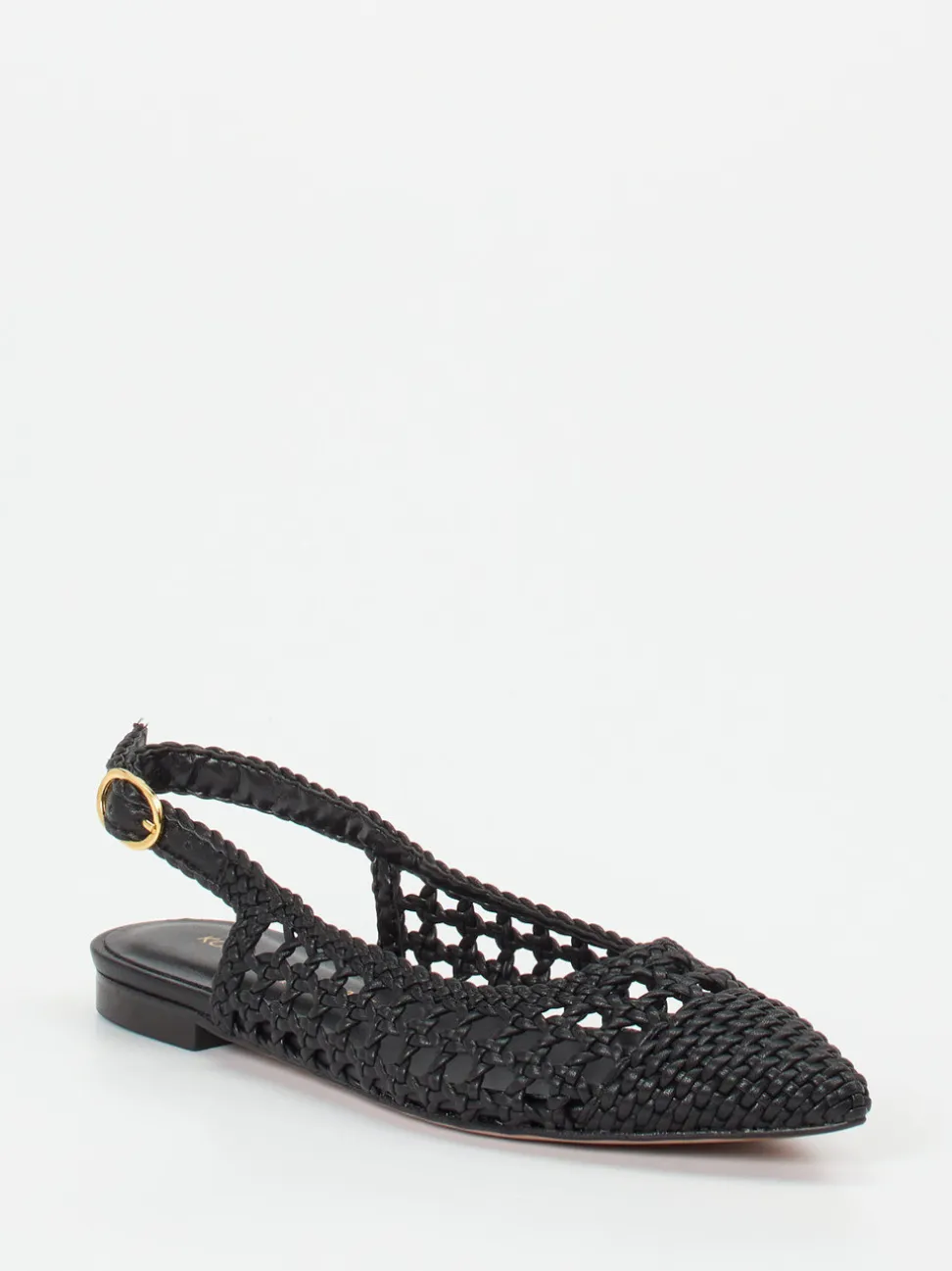 Konstantin Starke – Slingback-Ballerinas aus Flechtleder schwarz