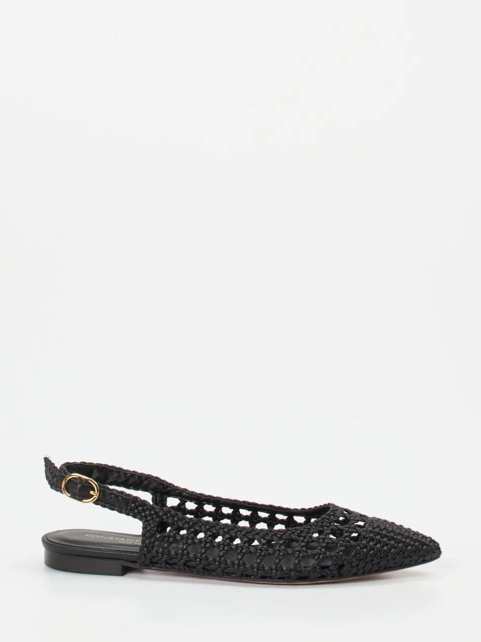 Konstantin Starke – Slingback-Ballerinas aus Flechtleder schwarz