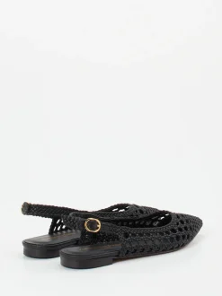 Konstantin Starke – Slingback-Ballerinas aus Flechtleder schwarz