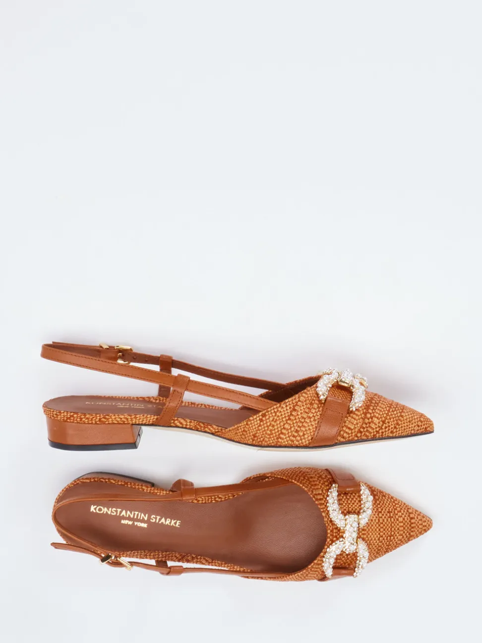Konstantin Starke – Slingback-Ballerinas aus Textil und Leder