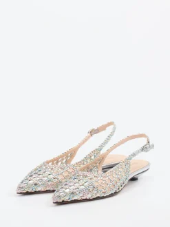 Konstantin Starke – Slingback-Ballerinas aus Flechtleder multicolor