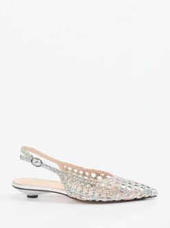 Konstantin Starke – Slingback-Ballerinas aus Flechtleder multicolor