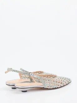 Konstantin Starke – Slingback-Ballerinas aus Flechtleder multicolor