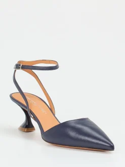 Konstantin Starke – Slingback-Pumps aus Lammleder dunkelblau