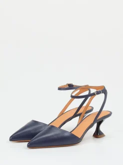 Konstantin Starke – Slingback-Pumps aus Lammleder dunkelblau