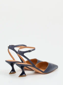 Konstantin Starke – Slingback-Pumps aus Lammleder dunkelblau