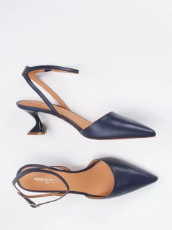 Konstantin Starke – Slingback-Pumps aus Lammleder dunkelblau