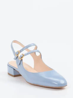 Konstantin Starke – Slingback-Pumps aus Lackleder Pastellblau