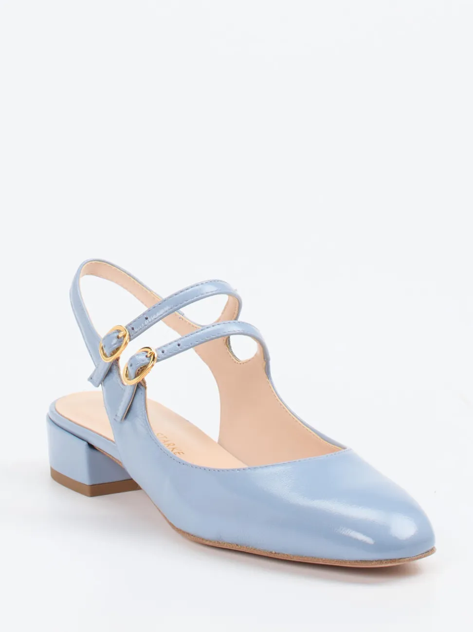 Konstantin Starke – Slingback-Pumps aus Lackleder Pastellblau