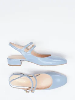 Konstantin Starke – Slingback-Pumps aus Lackleder Pastellblau