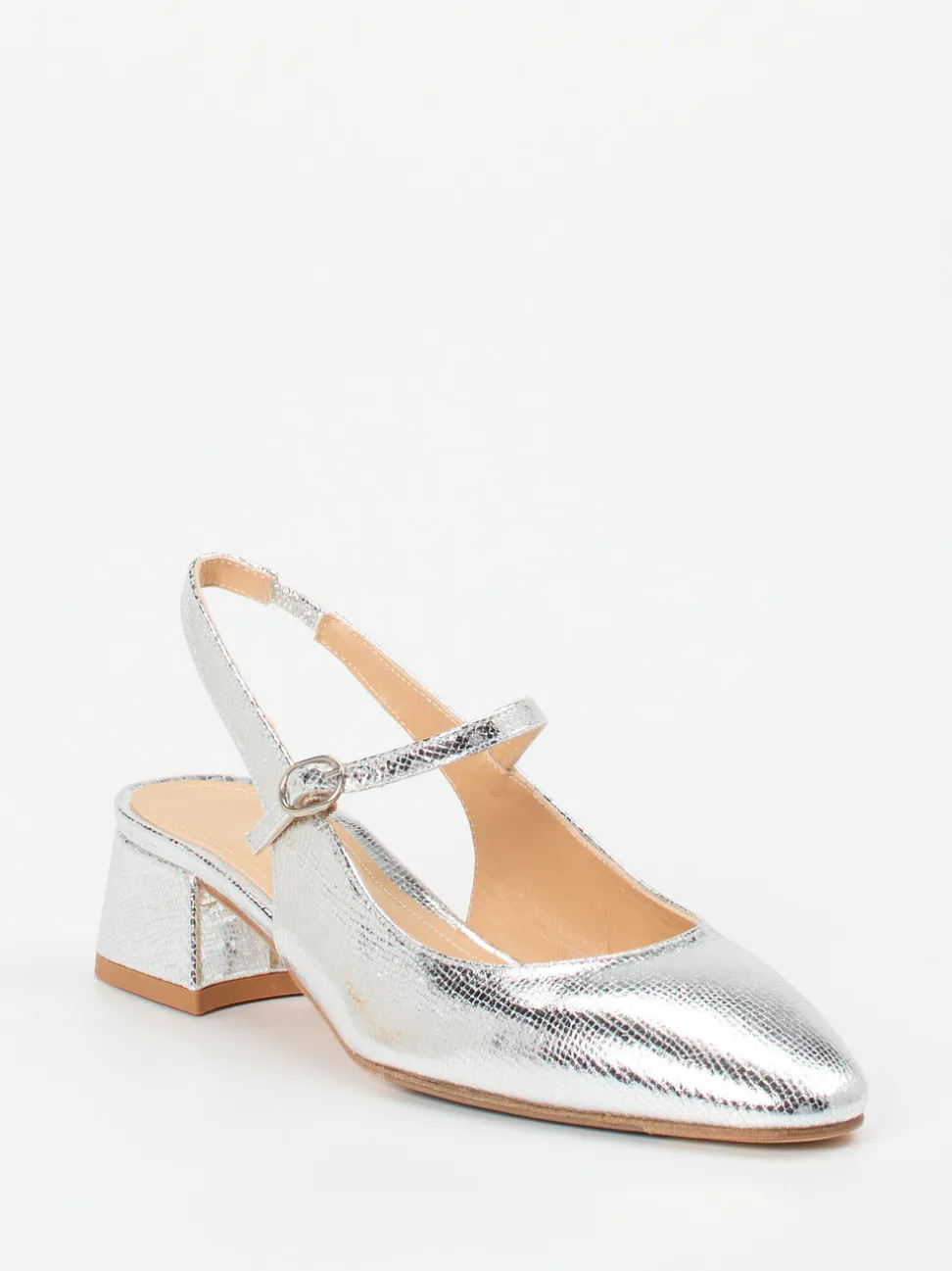 Konstantin Starke – Slingback-Pumps aus Metallicleder silber