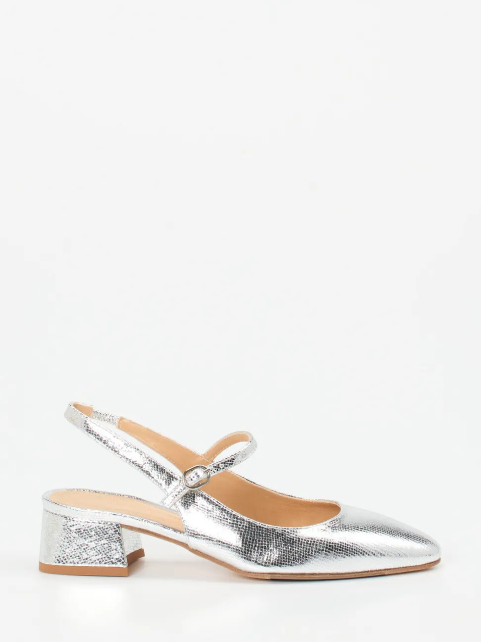 Konstantin Starke – Slingback-Pumps aus Metallicleder silber