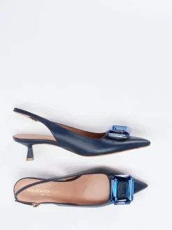 Konstantin Starke – Slingback-Pumps aus Lammleder Dunkelblau