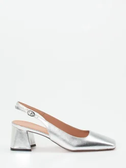 Konstantin Starke – Slingback-Pumps aus Metallicleder silber