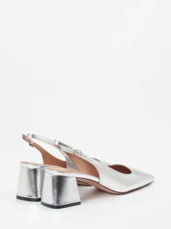 Konstantin Starke – Slingback-Pumps aus Metallicleder silber