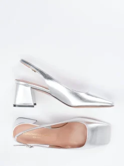 Konstantin Starke – Slingback-Pumps aus Metallicleder silber