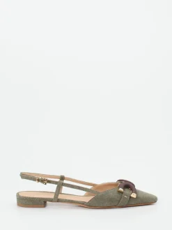 Konstantin Starke – Slingback-Ballerinas aus Textil olivgrün