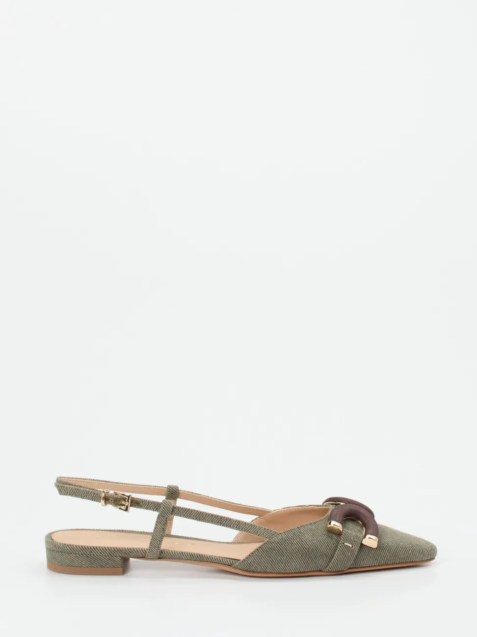 Konstantin Starke – Slingback-Ballerinas aus Textil olivgrün