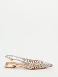 Konstantin Starke – Slingback-Ballerinas aus Flechtleder Roségold