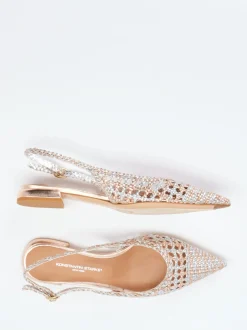 Konstantin Starke – Slingback-Ballerinas aus Flechtleder Roségold