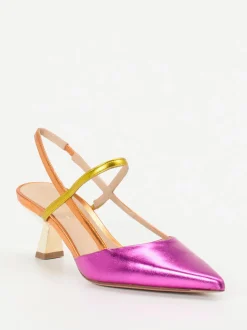 Konstantin Starke – Slingback-Pumps aus Metallicleder pink