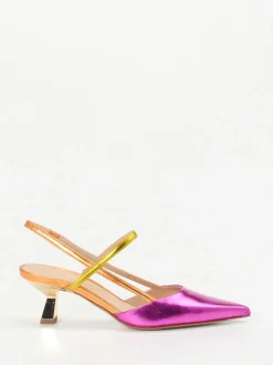 Konstantin Starke – Slingback-Pumps aus Metallicleder pink