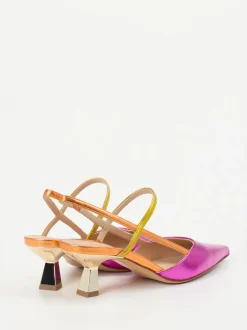 Konstantin Starke – Slingback-Pumps aus Metallicleder pink