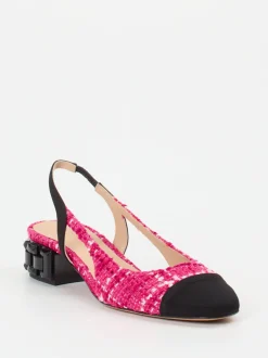 Konstantin Starke – Slingback-Pumps aus Bouclé-Textil pink