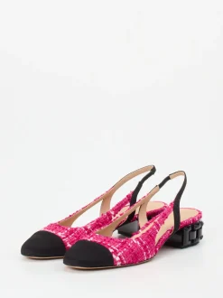 Konstantin Starke – Slingback-Pumps aus Bouclé-Textil pink