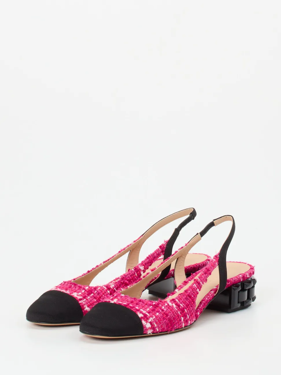 Konstantin Starke – Slingback-Pumps aus Bouclé-Textil pink