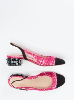 Konstantin Starke – Slingback-Pumps aus Bouclé-Textil pink