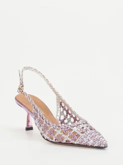 Konstantin Starke – Slingback-Pumps aus Flechtleder Flieder