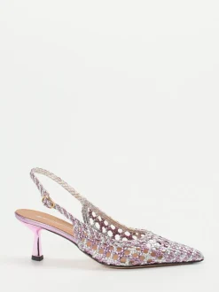 Konstantin Starke – Slingback-Pumps aus Flechtleder Flieder