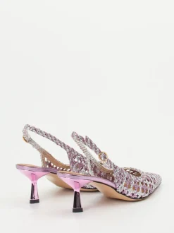 Konstantin Starke – Slingback-Pumps aus Flechtleder Flieder