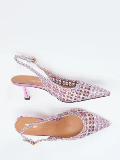 Konstantin Starke – Slingback-Pumps aus Flechtleder Flieder