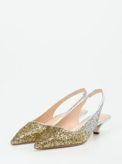 Konstantin Starke – Slingback-Pumps aus Metallicleder Gold