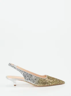 Konstantin Starke – Slingback-Pumps aus Metallicleder Gold