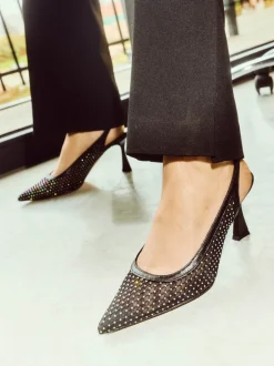 Konstantin Starke – Slingback-Pumps aus Netz in Schwarz