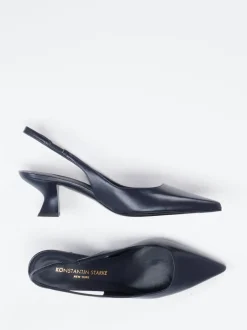 Konstantin Starke – Slingback-Pumps aus Lammleder Blau