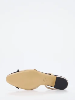 Konstantin Starke – Slingbacks aus Lammleder beige-schwarz