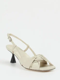 Konstantin Starke – Slingback-Sandalette aus Lammleder Cremeweiß