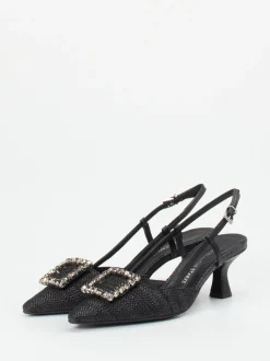 Konstantin Starke – Slingback-Pumps aus Flechtleder schwarz