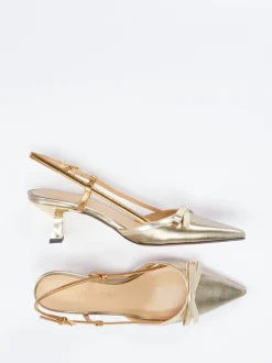 Konstantin Starke – Slingback-Pumps aus Metallicleder Gold