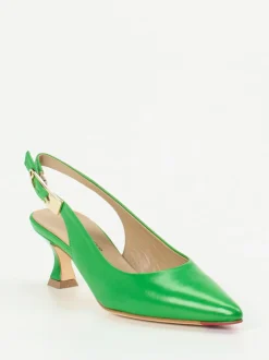 Konstantin Starke – Slingback-Pumps aus Lammleder grün