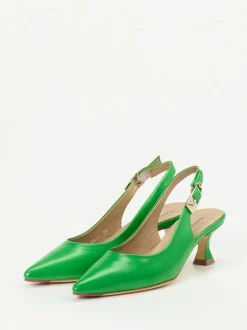 Konstantin Starke – Slingback-Pumps aus Lammleder grün