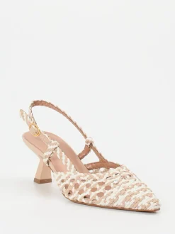 Konstantin Starke – Slingpumps aus Flechtleder beige