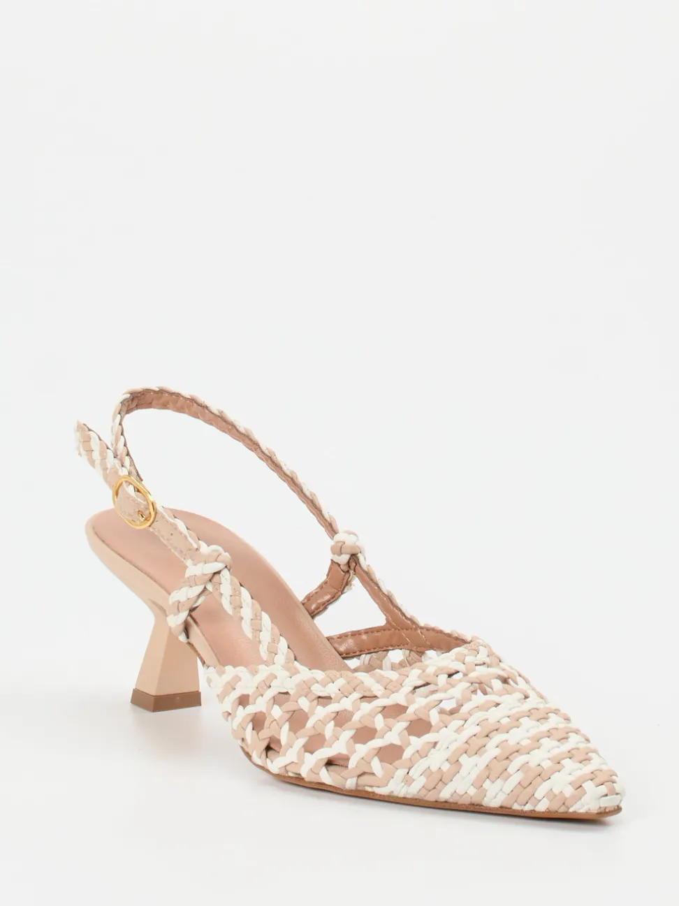 Konstantin Starke – Slingpumps aus Flechtleder beige