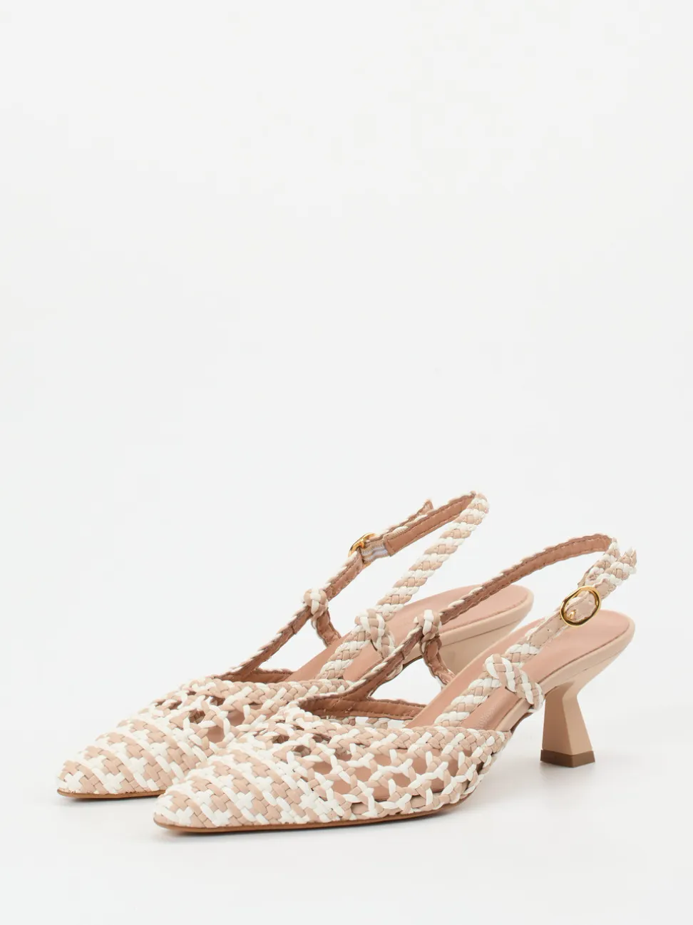Konstantin Starke – Slingpumps aus Flechtleder beige